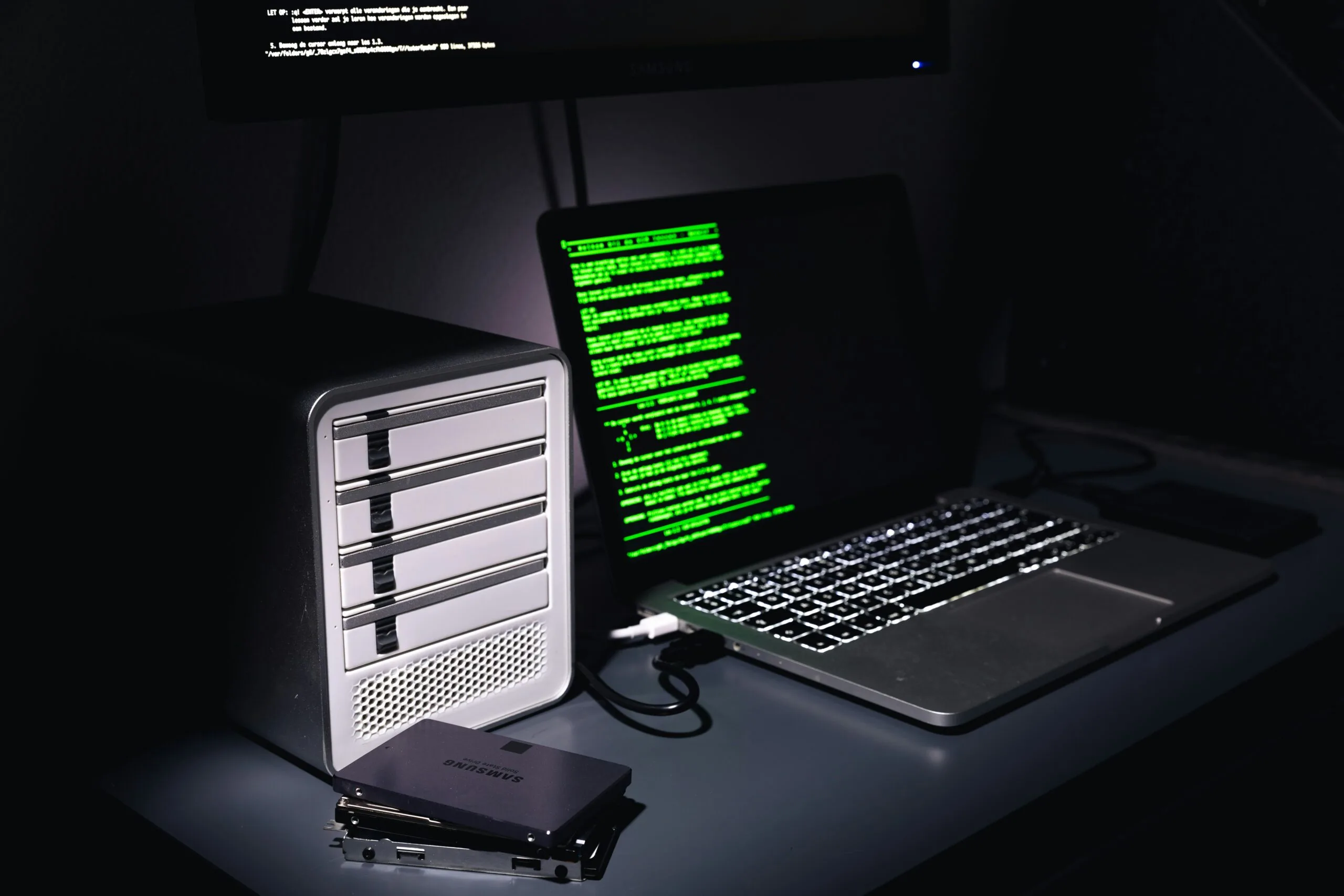 a laptop and a computer